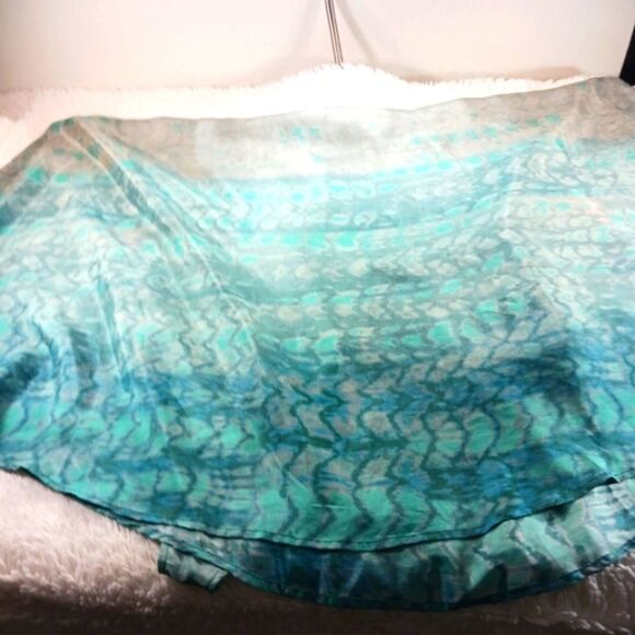 Sundance Watercolor Blue Sleeveless 100% Silk Maxi Dress Vintage Boho Size 12... - Picture 10 of 16